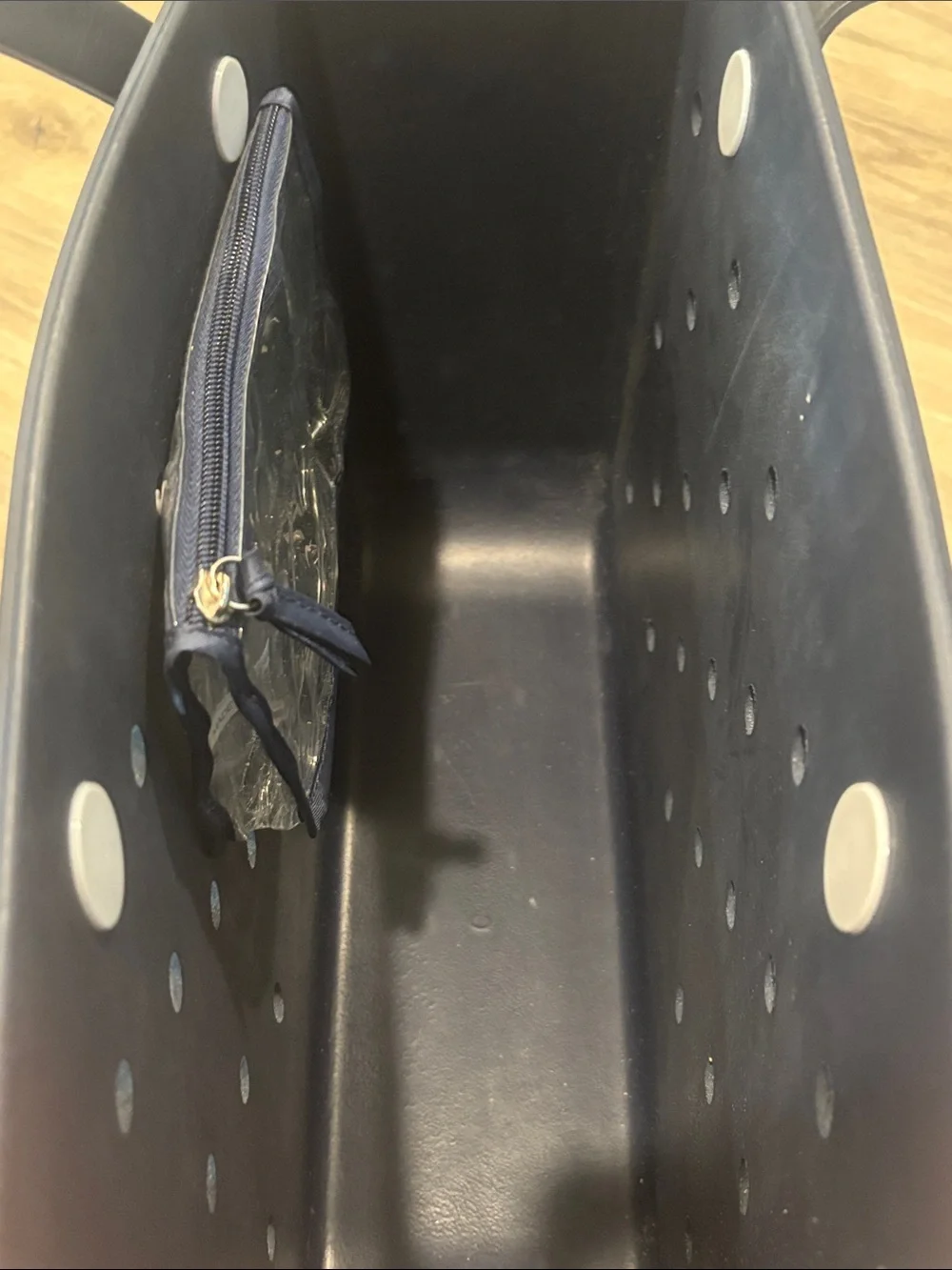 BOGG BAG Navy Perforated Tote with Double Handles